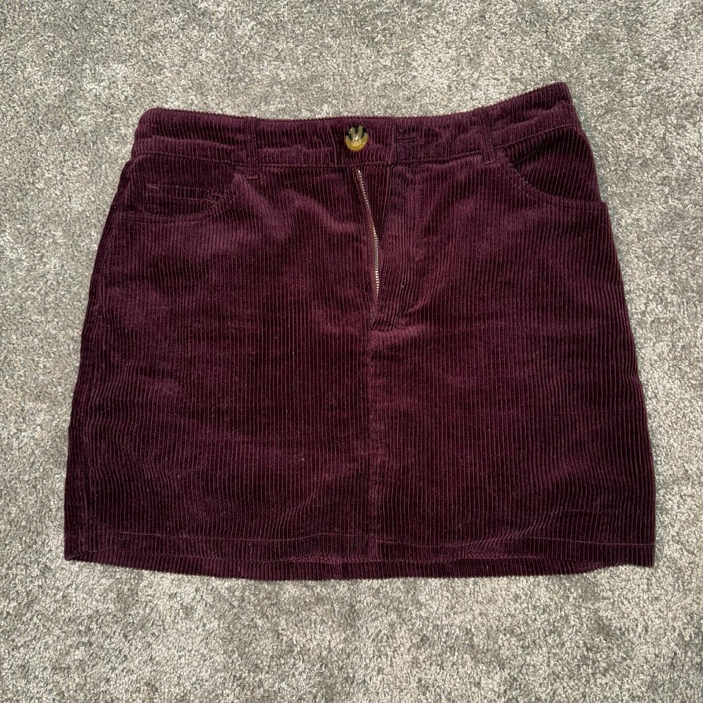 Red corduroy skirt